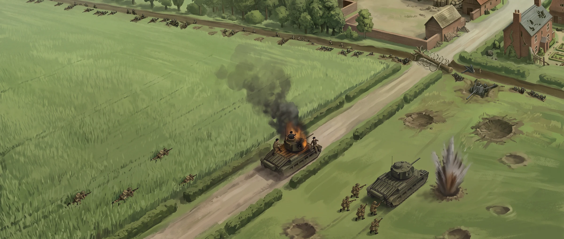 British Matilda tanks and infantry advancing at Arras, Field of Command key art